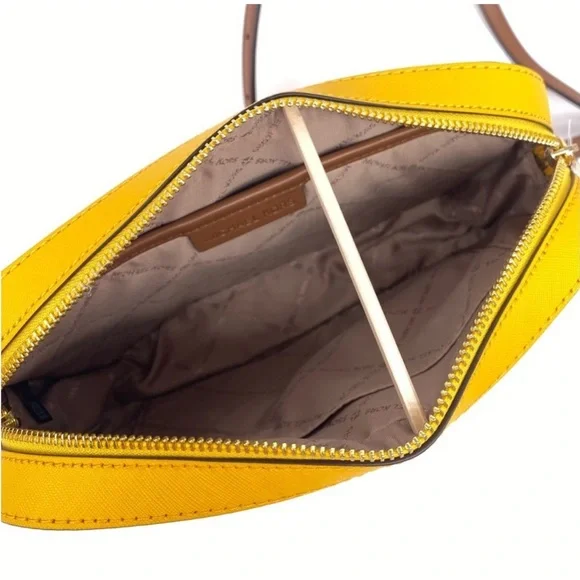 Michael Kors Yellow and Brown Crossbody Bag